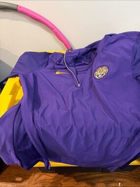 Nike Purple Quarter-Zip Pullover with Yellow Swoosh and Tiger Emblem